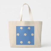 Grand Tote Bag Fleurs blanches sur fond de lilas (Dos)