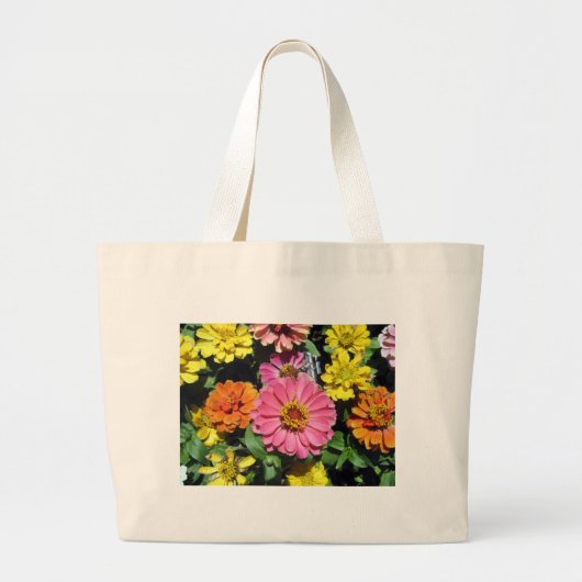 Grand Tote Bag Fleurs colorées (Devant)