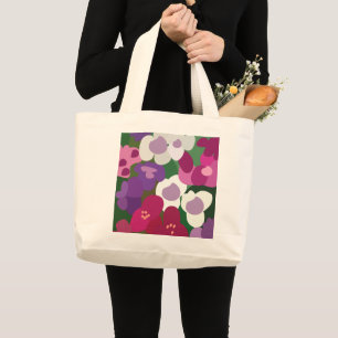 Grand Tote Bag Fleurs Colorées de Tradescantie Floral