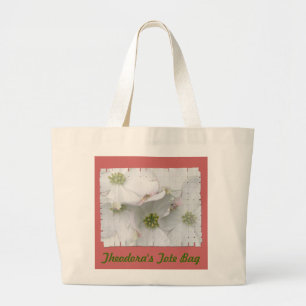 Grand Tote Bag Fleurs de bois de chien de l'Est - Cornus florida