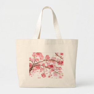 Grand Tote Bag Fleurs de cerisier rose Sakura Japonais