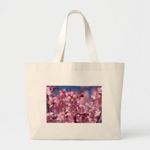 Grand Tote Bag Fleurs de cerisier Sakura embrassées par la lumièr