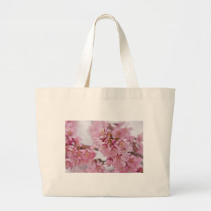 Grand Tote Bag Fleurs de cerisier Sakura rose pâle