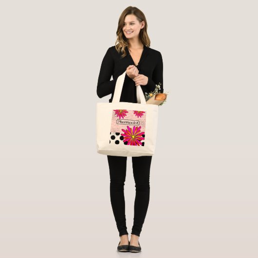 Grand Tote Bag Fleurs lunatiques de pharmacien (Devant (modèle))