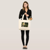 Grand Tote Bag Fleurs marguerites blanches sauvages (Devant (modèle))
