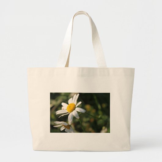 Grand Tote Bag Fleurs marguerites blanches sauvages (Devant)