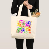 Grand Tote Bag Fleurs multicolores (Devant (produit))