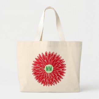 Grand Tote Bag Fleurs Roses et Rouges en Blooms de Bois Vintage