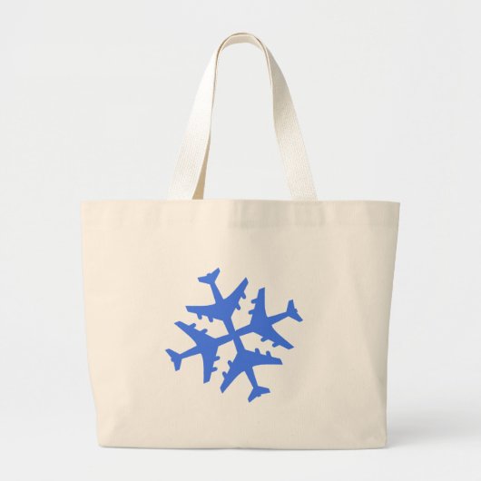 Grand Tote Bag Flocon de neige d'avion (Devant)