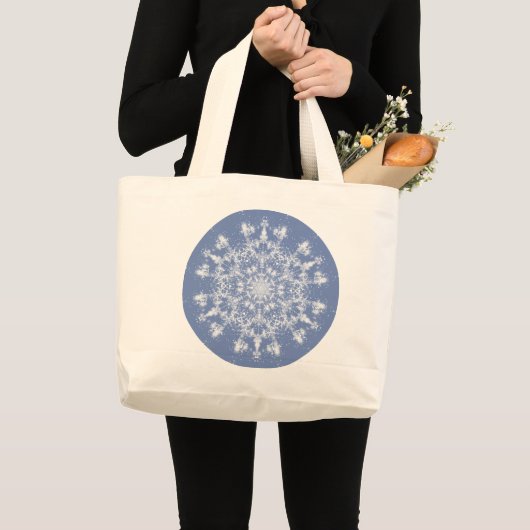 Grand Tote Bag Flocon de neige fractionné en dentelle Abstraite s (Devant (produit))