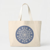 Grand Tote Bag Flocon de neige fractionné en dentelle Abstraite s (Devant)