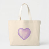 Grand Tote Bag flocon de neige violet clair et coeur étincelant (Devant)