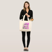 Grand Tote Bag Flore motif violet simple et subtile (Devant (modèle))
