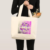 Grand Tote Bag Flore motif violet simple et subtile (Devant (produit))