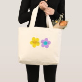 Grand Tote Bag Flower power (Devant (produit))