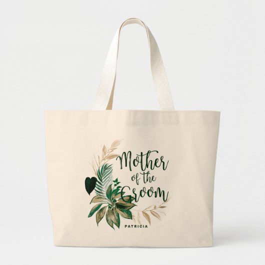 Grand Tote Bag Foliage tropical Green Wreath Mère de la chambre (Devant)