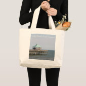 Grand Tote Bag Folly Beach SC, Jetée, Charleston, Photographie (Devant (produit))
