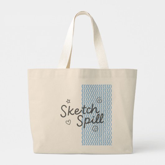 Grand Tote Bag Fourre-tout d'art à main - Sketch esthétiqueSpill (Dos)