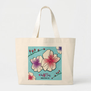 Grand Tote Bag Fourre-tout - Fleurs et vignes - Buellton.Art