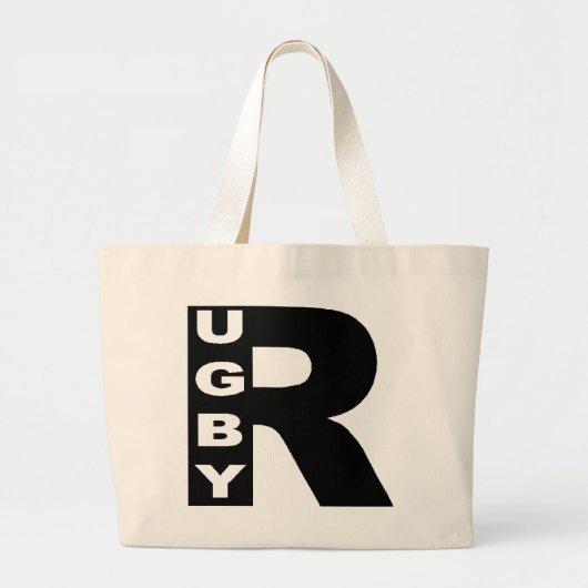 Grand Tote Bag Fourre tout Jumbo naturel DESIGN RUGBY (Devant)