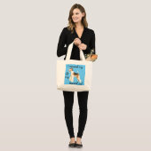 Grand Tote Bag Fox Terrier de fil de délivrance (Devant (modèle))