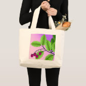 Grand Tote Bag Framboises sur une branche (Devant (produit))