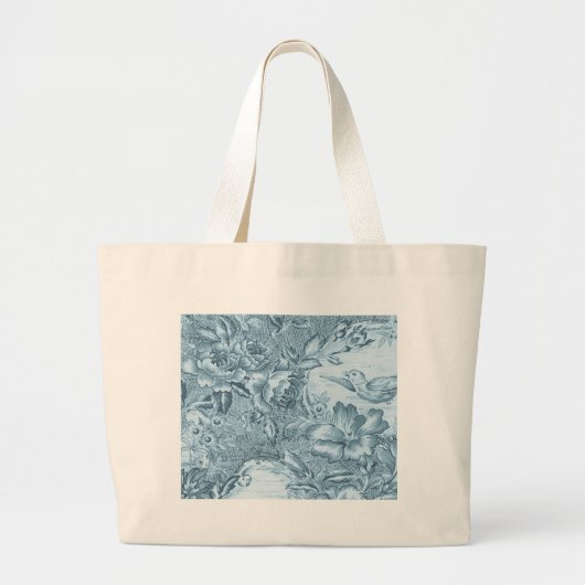 Grand Tote Bag Français bleu minable Toile (Devant)