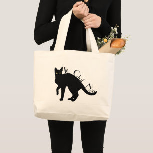 Grand Tote Bag Français Fourre-tout de chat noir de Le Chat Noir