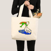 Grand Tote Bag Frog Choquant Oiseau jamais renoncer (Devant (produit))