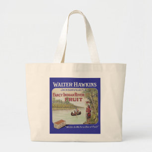 Grand Tote Bag Fruit de la rivière Indian Crate Vintage de fruits