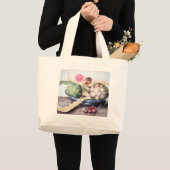 GRAND TOTE BAG FRUITS DE SAISON ARTICHOKES, ROSE & FRAISES (Devant (produit))
