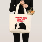GRAND TOTE BAG FUMER N'EST PAS COOL, C'EST MORT (Devant (produit))