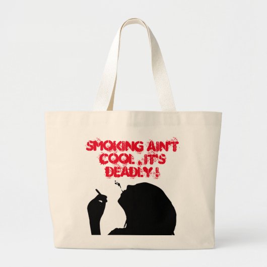 GRAND TOTE BAG FUMER N'EST PAS COOL, C'EST MORT (Devant)