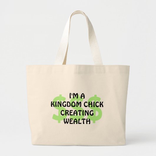 Grand Tote Bag Fun Christian KINGDOM CHICK Entrepreneur (Devant)