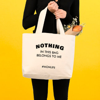 Grand Tote Bag Fun Maman Texte Momlife Bold Typographie Mama cade