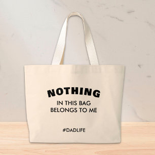 Grand Tote Bag Fun Papa Slogan Dadlife Bold Typographie papa cade