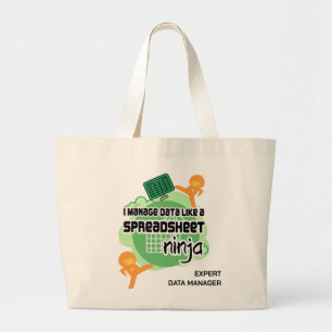 Grand Tote Bag Fun Personalized Data Manager SPREADSHEET NINJA