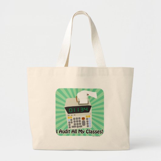 Grand Tote Bag Funky Audit Classes College Dire Fun (Devant)