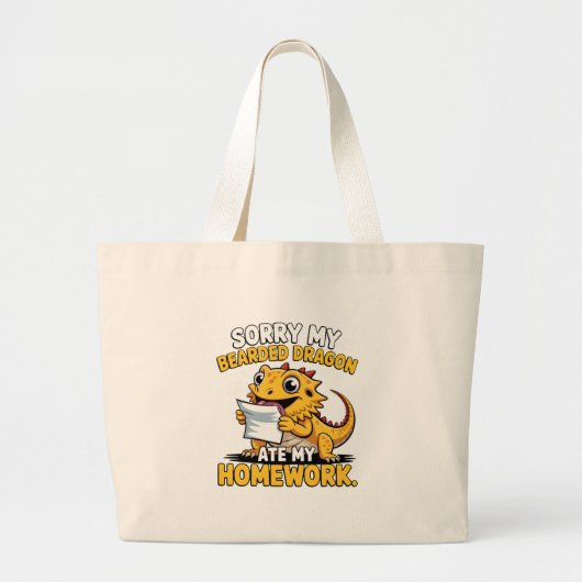 Grand Tote Bag Funny Bearded Dragon Cute Reptile Lover Gift (Devant)