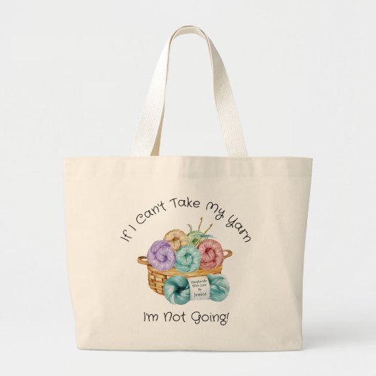 Grand Tote Bag Funny Crocheting Personnalisé (Devant)