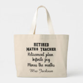 Grand Tote Bag Funny maths teacher retirement  (Dos)