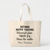Grand Tote Bag Funny maths teacher retirement  (Devant)