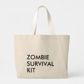 Grand Tote Bag Funny Modern Typography Minimalist Zombie Red (Dos)