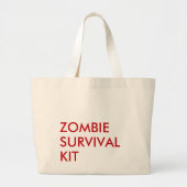 Grand Tote Bag Funny Modern Typography Minimalist Zombie Red (Devant)