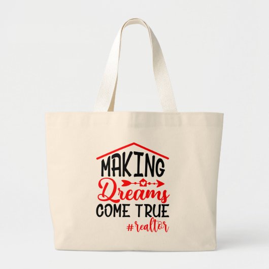 Grand Tote Bag Funny Realtor Don Immobilier Agent Broker Home (Devant)