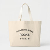 Grand Tote Bag Funny Rock Hound The Most ROCKS Wins ! (Devant)