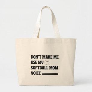 Grand Tote Bag Funny softball maman cadeau de jour des mères pour