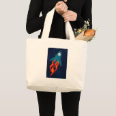 Grand Tote Bag Fusée spatiale mignonne et conception d'espace ext (Devant (produit))