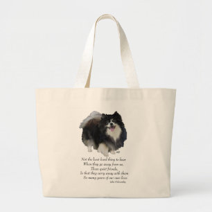 Grand Tote Bag Garde de Pomeranian noir