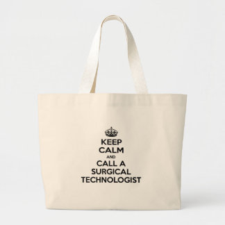 Grand Tote Bag Gardez le calme et appelez un technologue en chiru
